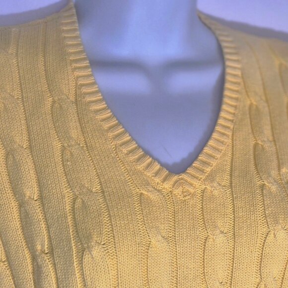 CHAPS stylish Yellow knit sweater in size Small - Picture 7 of 16
